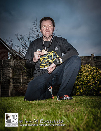 POTD 03 March 2013: Ian with Silverston Half Marathon t-shirt and fishisher's medal