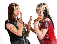 FC1029F-E13711 : Two women in a messy food fight