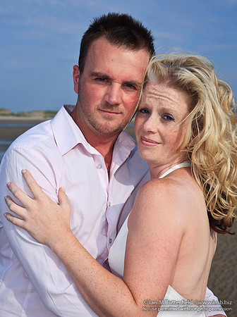Wedding couple on the beach.