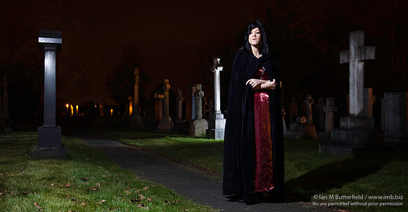 Mysterious woman at night