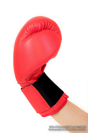[EY0219B-D00644] Boxing glove on the hand of teenage female boxer