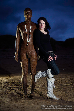 Woman and Iron Man at Night