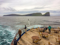 MV Marco Polo sails away from the Faroe Islands